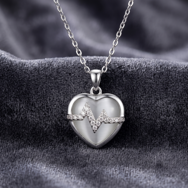 Necklace-Sterling-Heartbeat