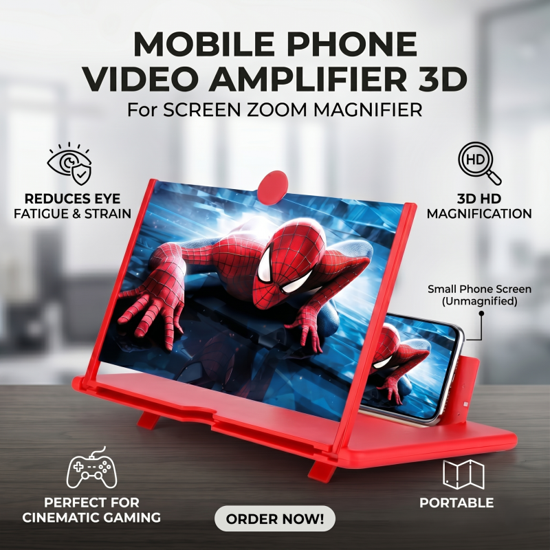 Mobile Phone Video Amplifier 3D for screen zoom magnifier