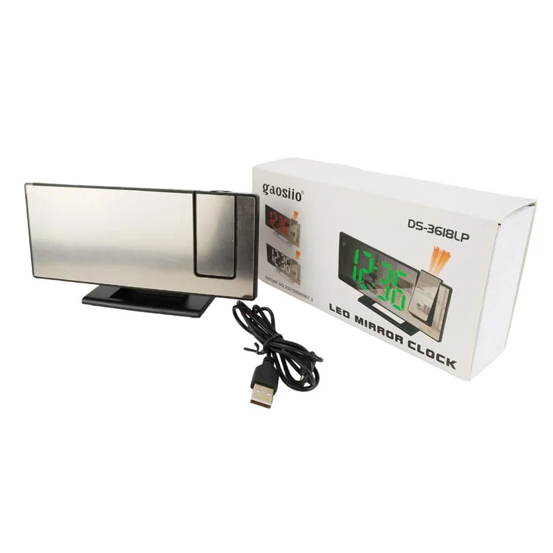 3 in 1 LED Mirror Clock with Projection