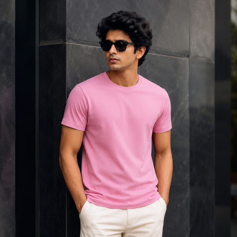 Premium Pink Jersey T-Shirt – Lightweight & Breathable