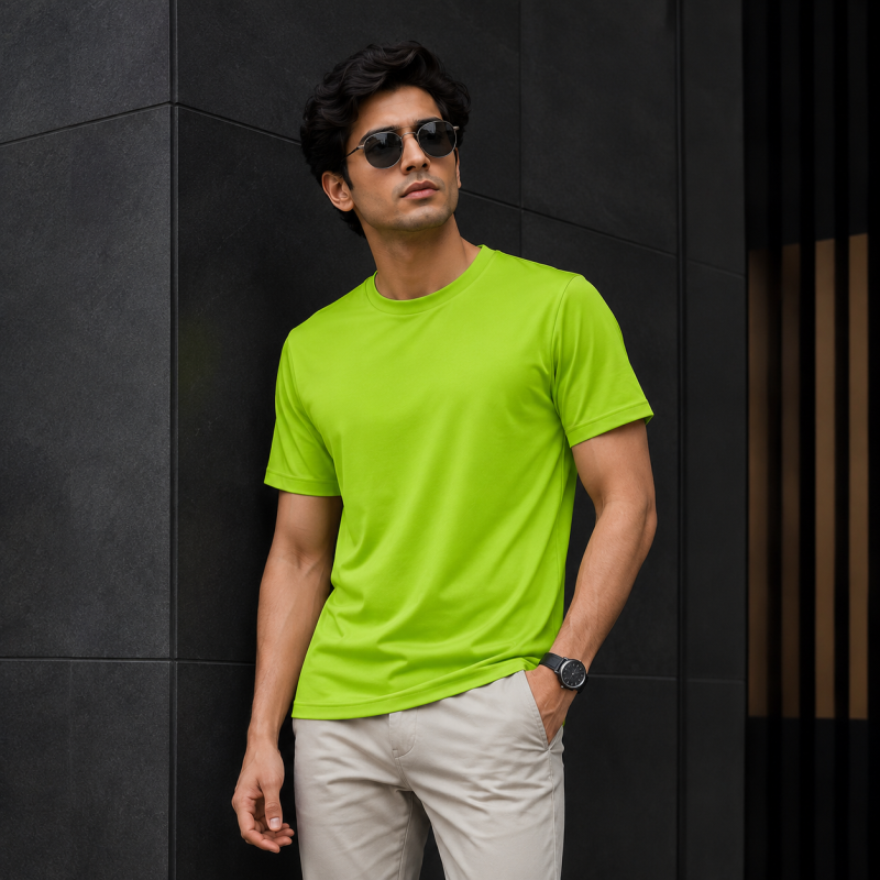 Premium Parrot Green Jersey T-Shirt – Lightweight & Breathable