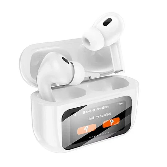 A9 Pro ANC True Wireless Earbuds – Smart Touch Screen Charging Case, Active Noise Cancellation, 13mm Drivers, GPS Location & 35H Battery