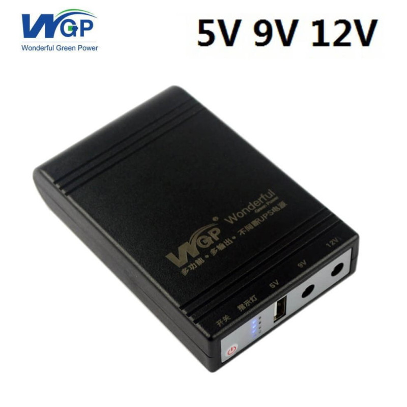 WGP Mini UPS 10400mAh for WiFi Router – 12V Input, Multi-Voltage Output (5V/9V/12V) Uninterruptible Power Supply with Smart Safety Protection