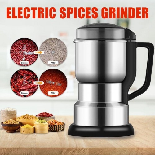 Multifunctional Electric Stainless Steel Food Grinder 1500W – High-Power Spice, Coffee Bean, Nut & Grain Grinder Machine (Model: 8200)