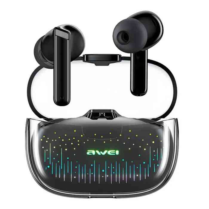 Awei T52 ANC True Wireless Earbuds – Bluetooth 5.3 TWS with -30dB Active Noise Cancellation, RGB Breathing Light, IPX6 Waterproof & 24H Battery