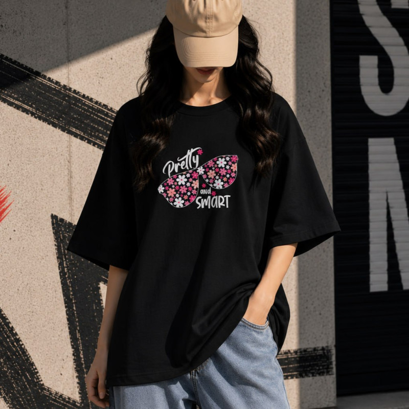 Premium Drop Shoulder T-Shirt for Women |Trendy Print Oversized Tee | Summer Friendly