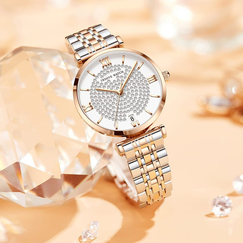 Trsoye Women's Two-Tone Chain Watch