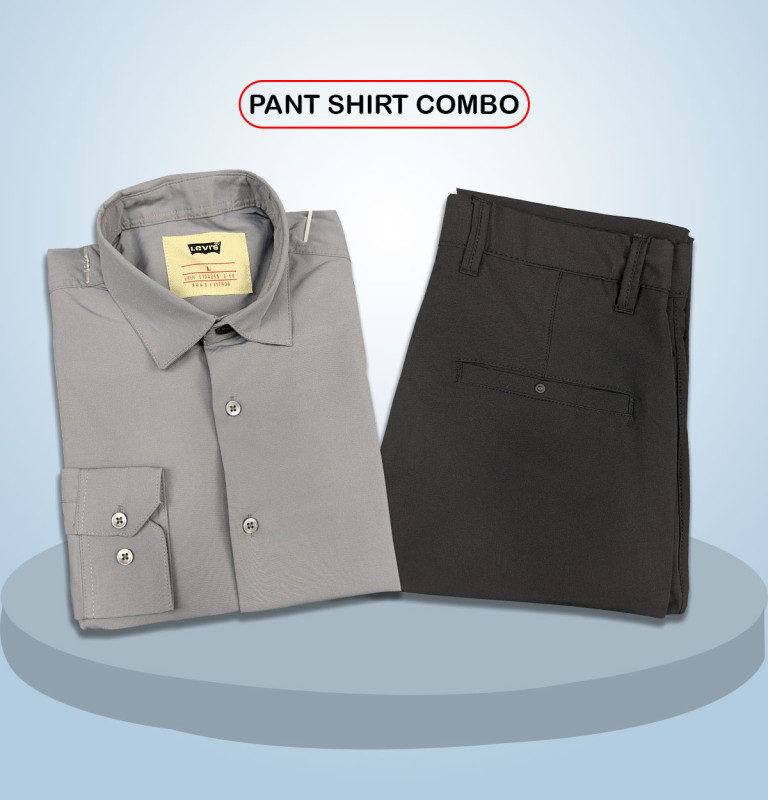 Premium Shirt & Pant Combo (Formal / Casual) (Ash & Black)