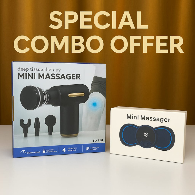 ?Mini Rechargeable Deep Tissue Therapy Massager SL-720 & Smart Mini Neck Massager Portable Electronic Stick Double Special Combo??