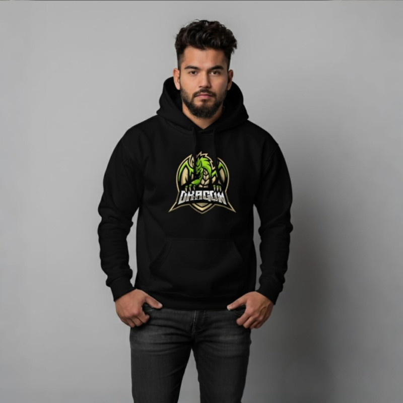 Men's premium printed hoodie (Black)