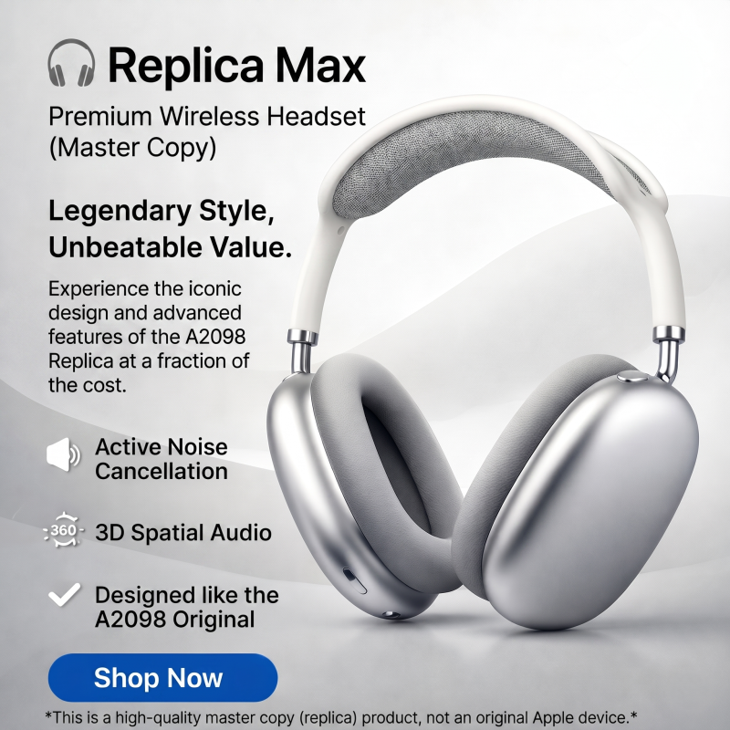 AirPods Max Wireless Over-Ear Headset (Premium Master Copy) – Model A2098 with Active Noise Cancellation, Spatial Audio & Long Battery Life