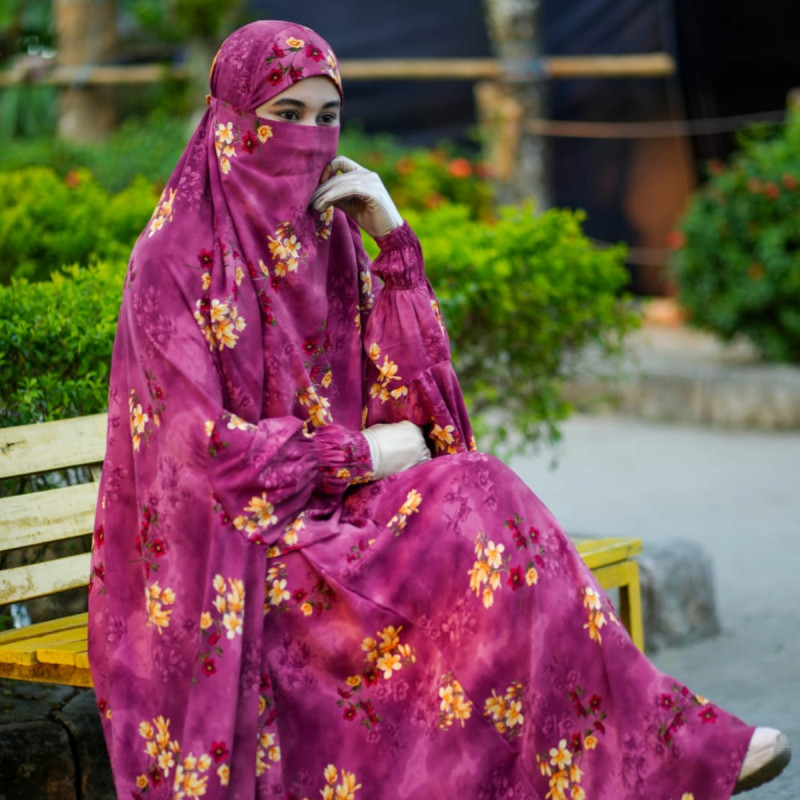 Elegant Palazzo long Khimar Set