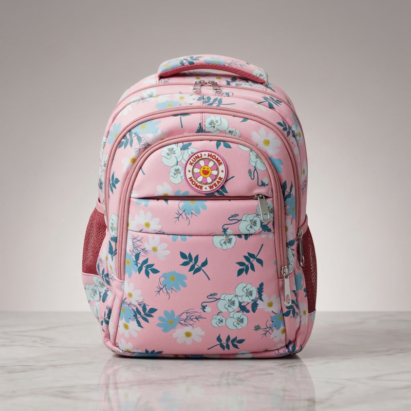 Floral Print Backpack For Kids