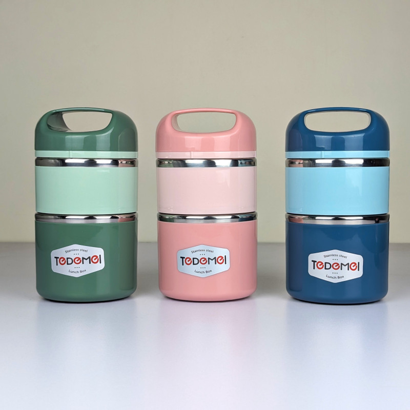 2.5 Layer 1.13L Stainless Steel Lunch Box – Leak-Proof, BPA-Free Airtight Tiffin Box with Handle for Office, School & Travel