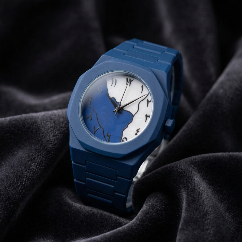 Arabic Dial Premium Marble Finish Ladies Watch with Butterfly Lock