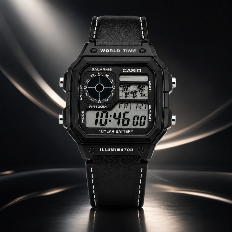 CASIO ILLUMINATOR LEATHER STRAP PREMIUM WATCH