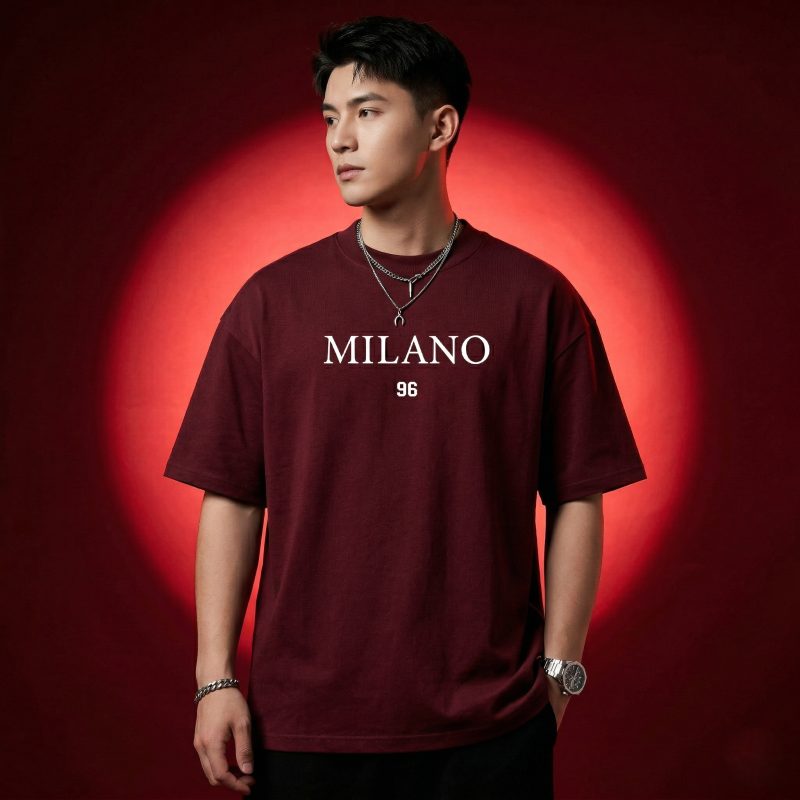 Men's Stylish Drop Shoulder- Maroon