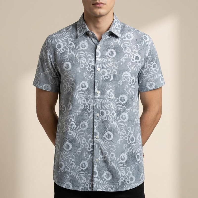 Pure Cotton Half Sleeve Print Shirt for Men's