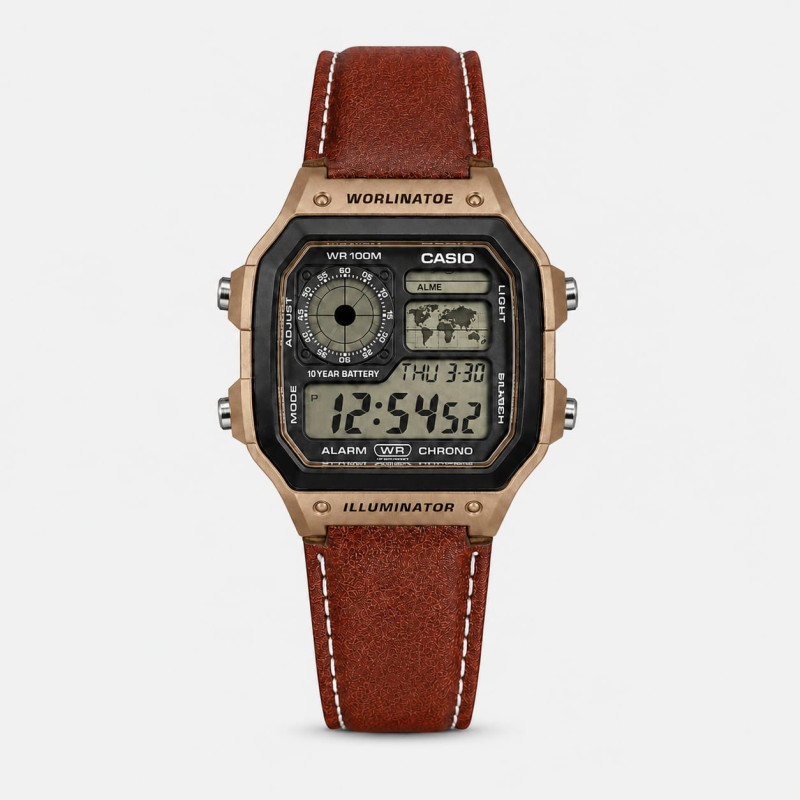 CASIO ILLUMINATOR LEATHER STRAP PREMIUM WATCH